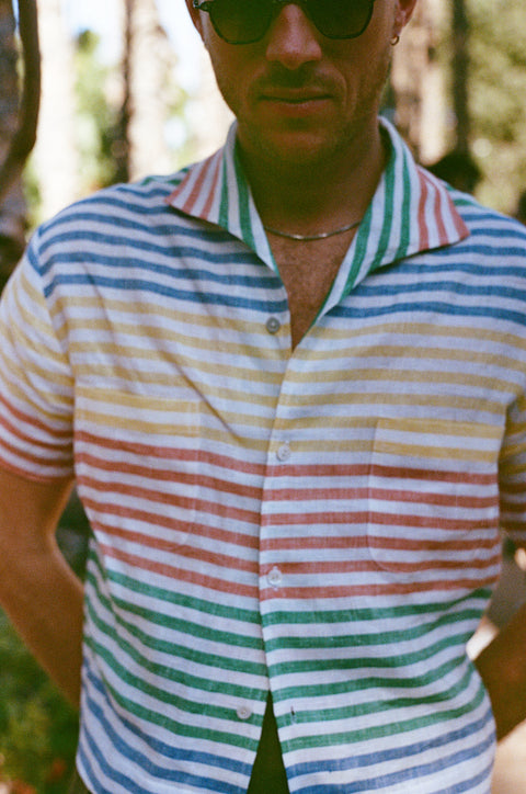 Primary horizontal striped lido shirt