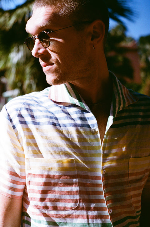 Primary horizontal striped lido shirt