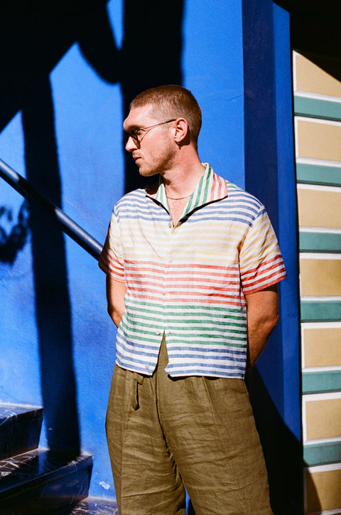 Primary horizontal striped lido shirt