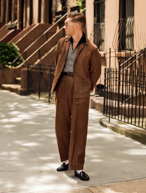 FABRIC OPTION -CHOCOLATE BROWN IRISH LINEN