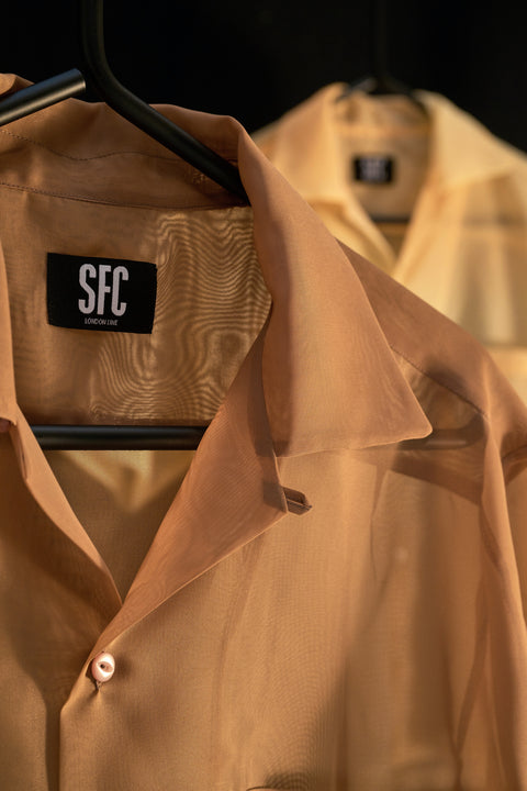 Brown semi sheer jelly fish shirt