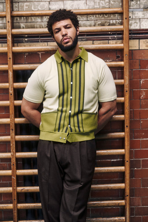 Green toned striped Ali knit