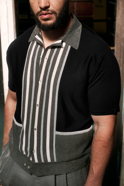 Black and grey striped Ali knit