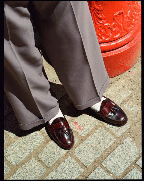 Burgundy tassel loafer - Made in England by Grenson