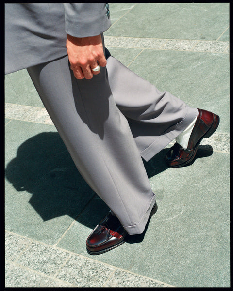 Burgundy tassel loafer - Made in England by Grenson