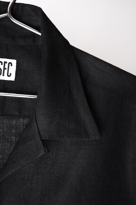 Black textured loop pocket shirt