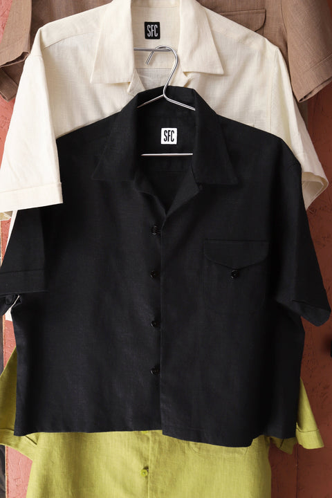 Black textured loop pocket shirt