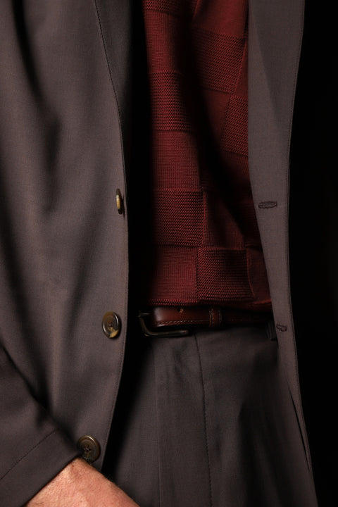 Burgundy Checker Chet knit T (LIMITED EDITION)