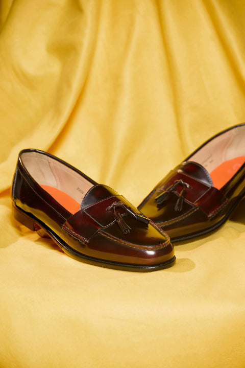 Burgundy tassel loafer - Made in England by Grenson