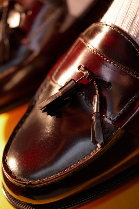 Burgundy tassel loafer - Made in England by Grenson