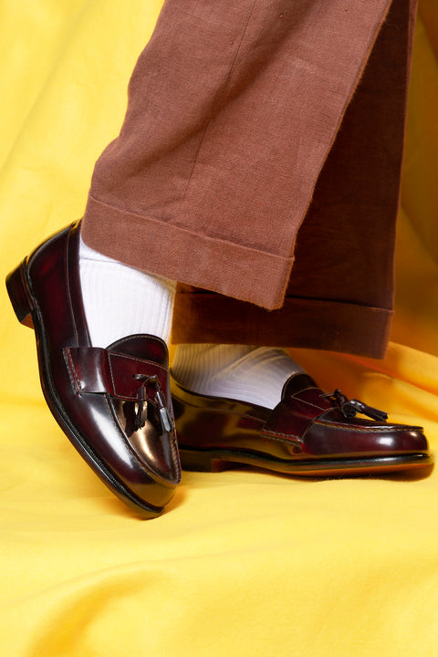 Burgundy tassel loafer - Made in England by Grenson