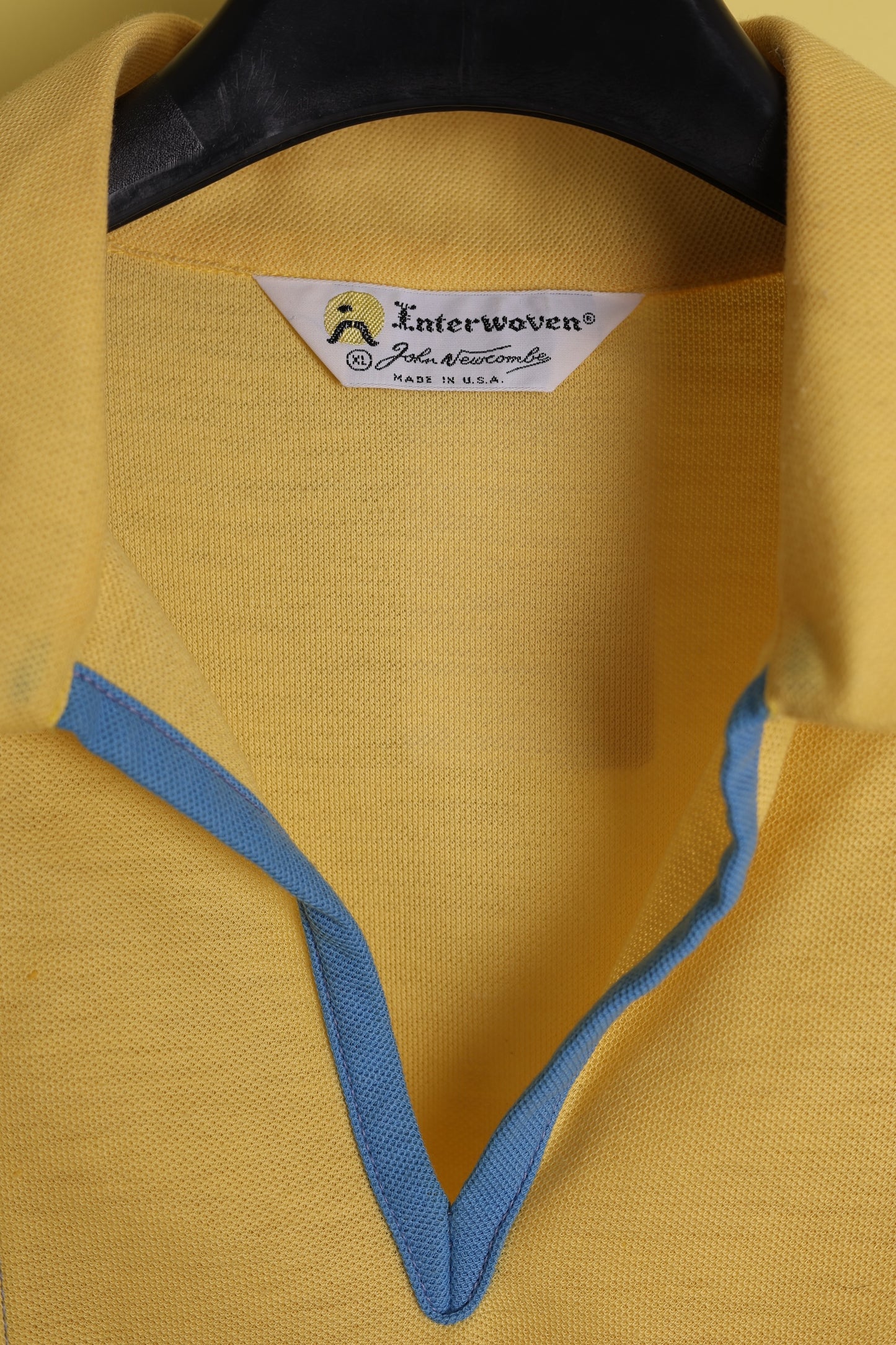 Tonal stripe yellow polo shirt