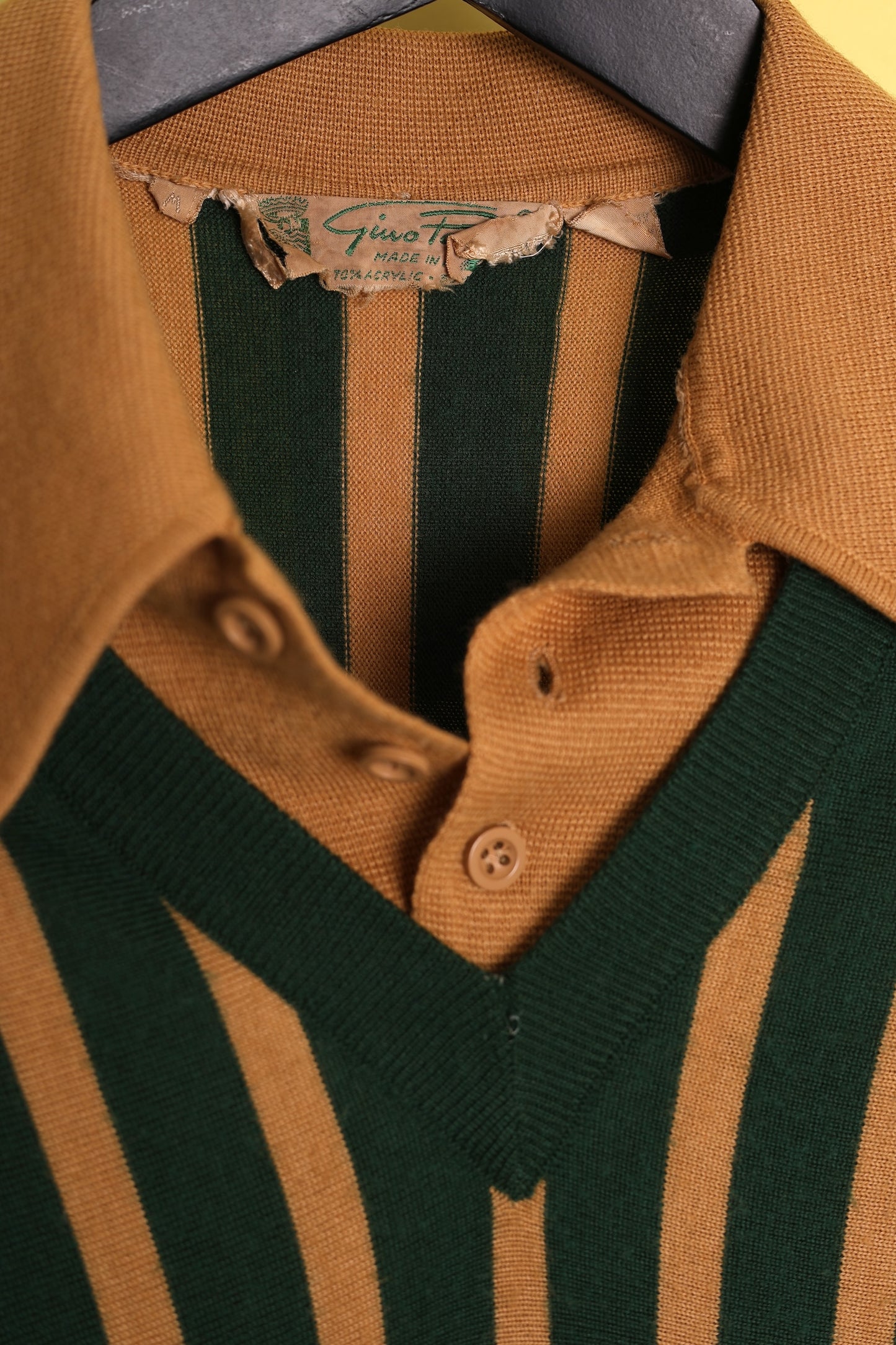 Green/Tan Stripe Knit Shirt