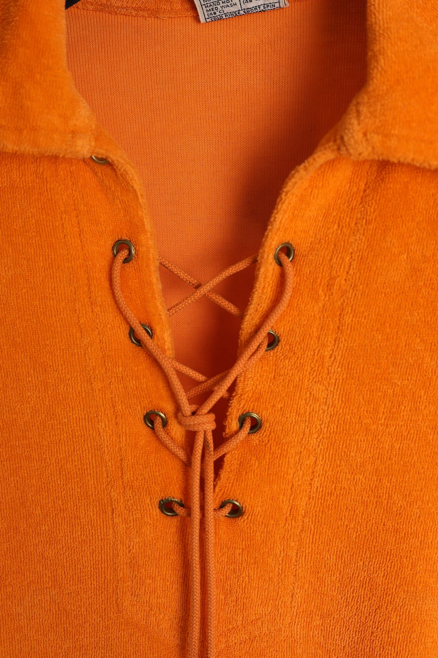 Lace-up Terry Polo Shirt