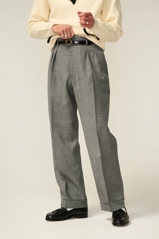 FABRIC OPTION - CARY LT GREY HOPSACK WOOL