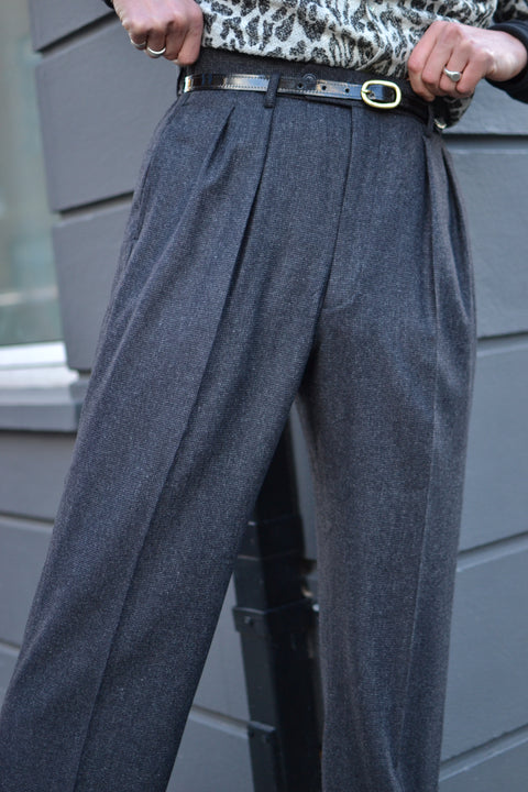 FABRIC OPTION - CHARCOAL MOTTLED FLECK WOOL