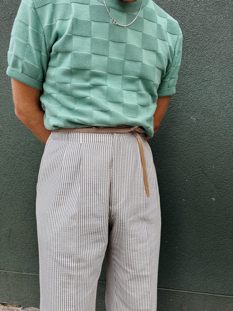 Jade Checker Chet knit T (LIMITED RE-STOCK)