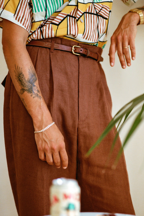 FABRIC OPTION - PLUM BROWN LINEN