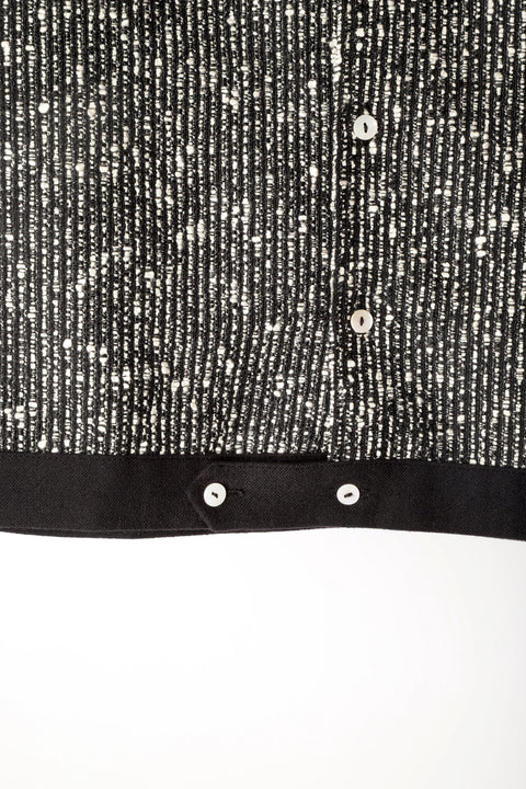 Black & white textured stripe panel shirt