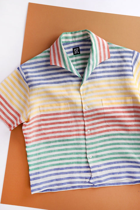 Primary horizontal striped lido shirt
