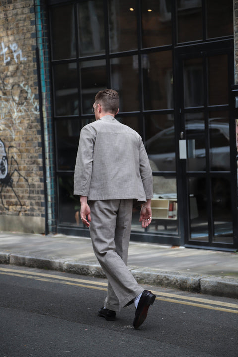 FABRIC OPTION - OAT TONED DOGTOOTH WOOL COTTON