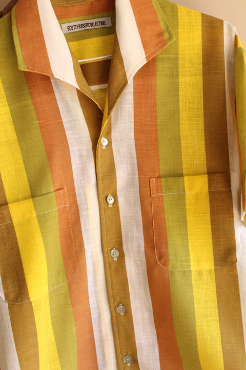 Saffron and green striped lido shirt