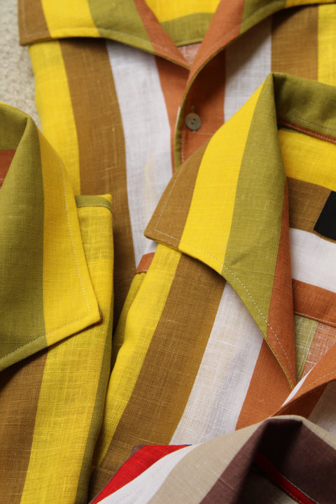 Saffron and green striped lido shirt