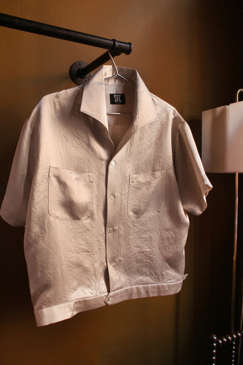 Crushed satin wing collar 'Henry Hill' shirt (4 colour options)