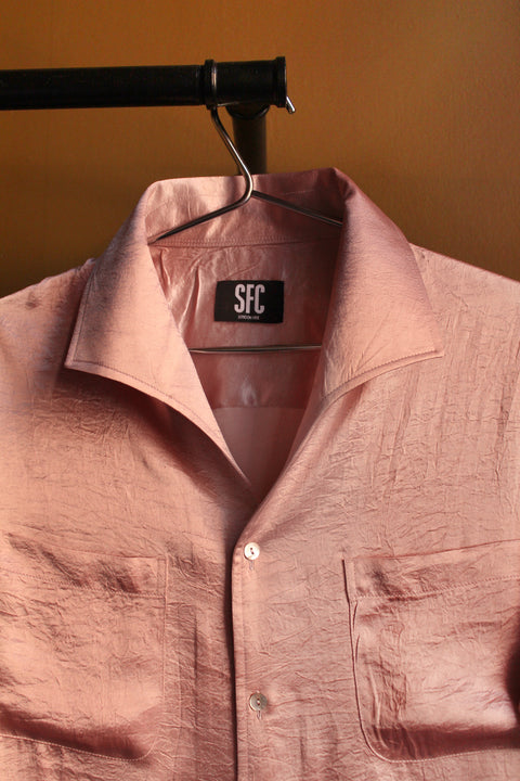 Crushed satin wing collar 'Henry Hill' shirt (4 colour options)