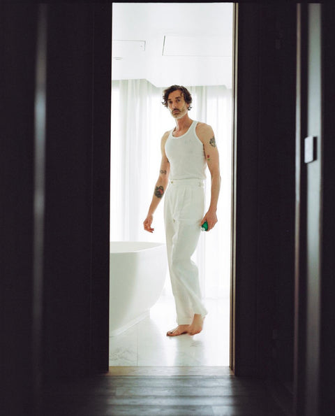 White perforated vest / undershirt / tank (2pcs)