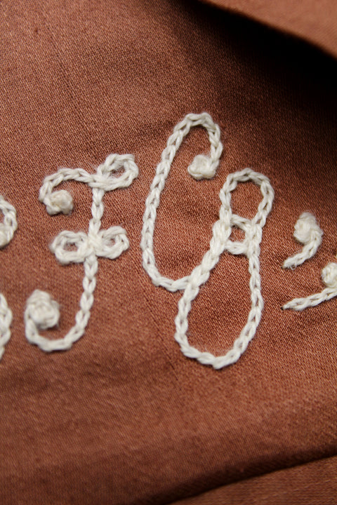 Rust SFC chain-stitched rayon bowling shirt (Vintage)