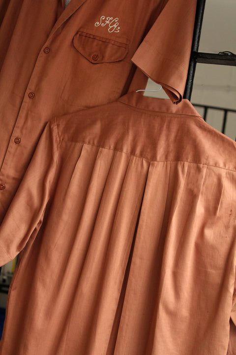 Rust SFC chain-stitched rayon bowling shirt (Vintage)