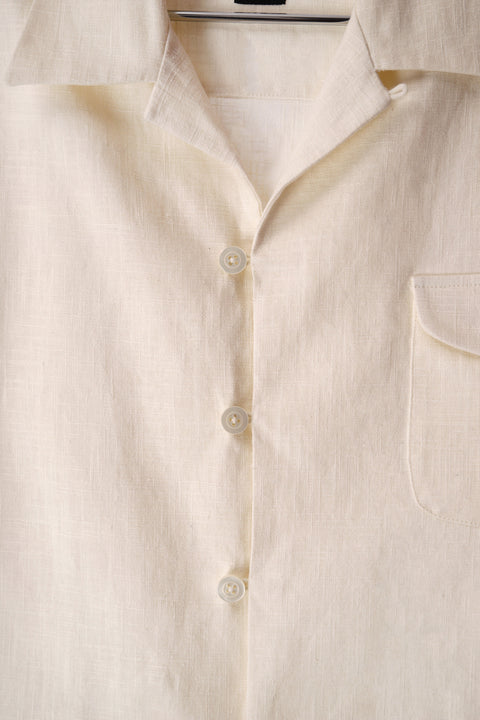 Ivory textured loop pocket shirt