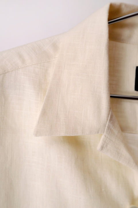 Ivory textured loop pocket shirt