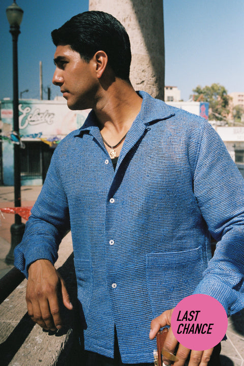 Majorelle blue laddered pocket shirt (LIMITED)