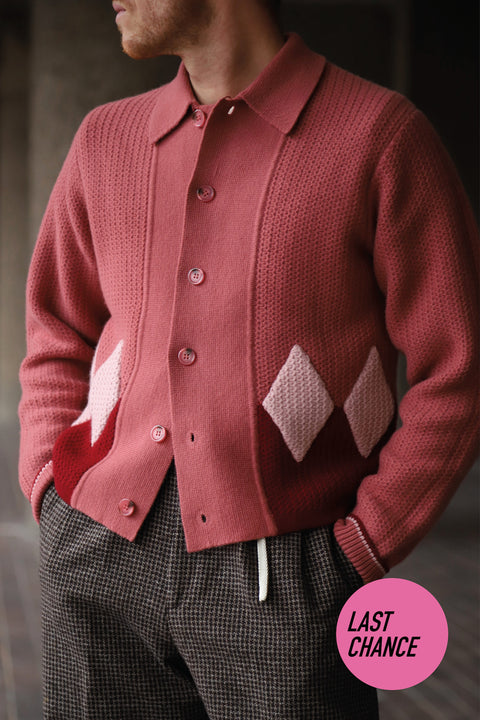 Rhubarb diamond panel knit