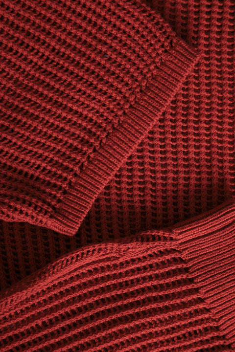 Neopolitan red net knit top