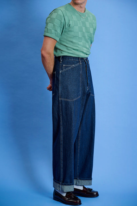Patch pocket denim pants (RE-STOCKED)