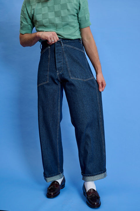 Patch pocket denim pants (RE-STOCKED)