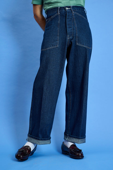 Patch pocket denim pants (RE-STOCKED)