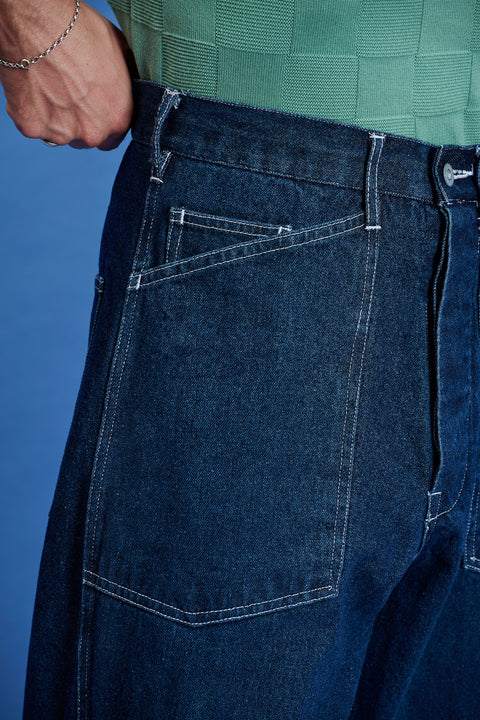 Patch pocket denim pants (RE-STOCKED)