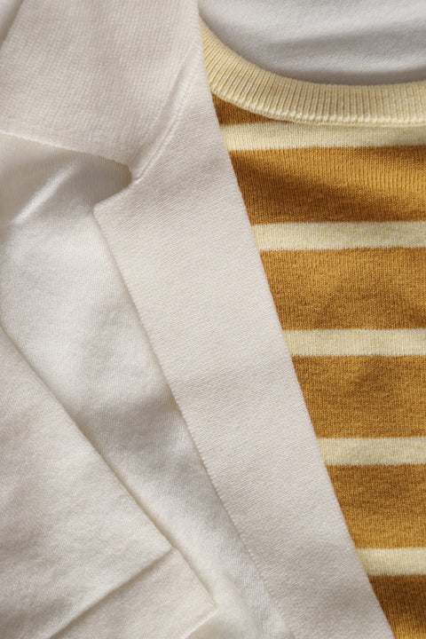 Ivory striped toned Riviera knit top