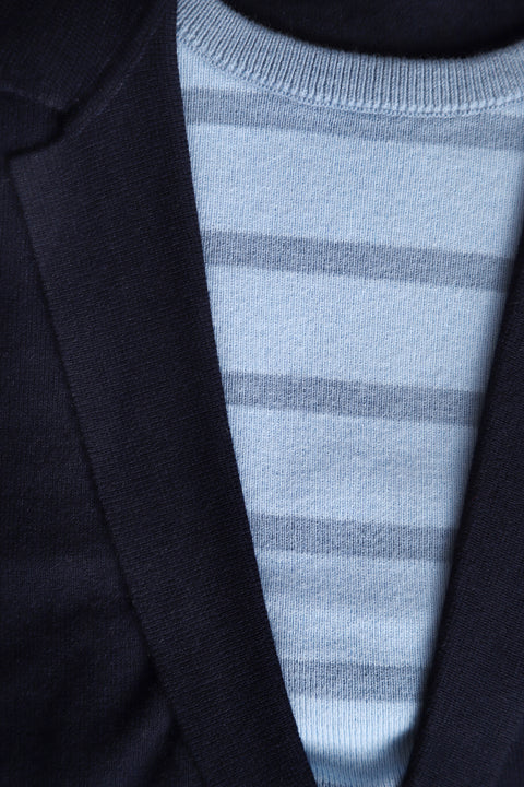 Navy striped toned Riviera knit top