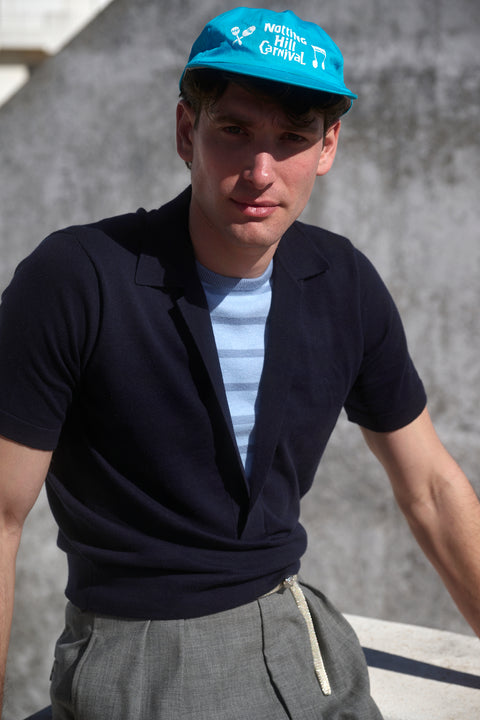 Navy striped toned Riviera knit top