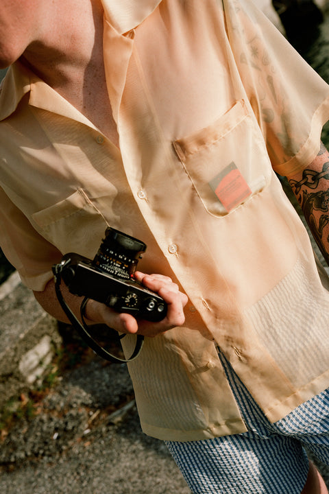 Coral semi sheer jelly fish shirt