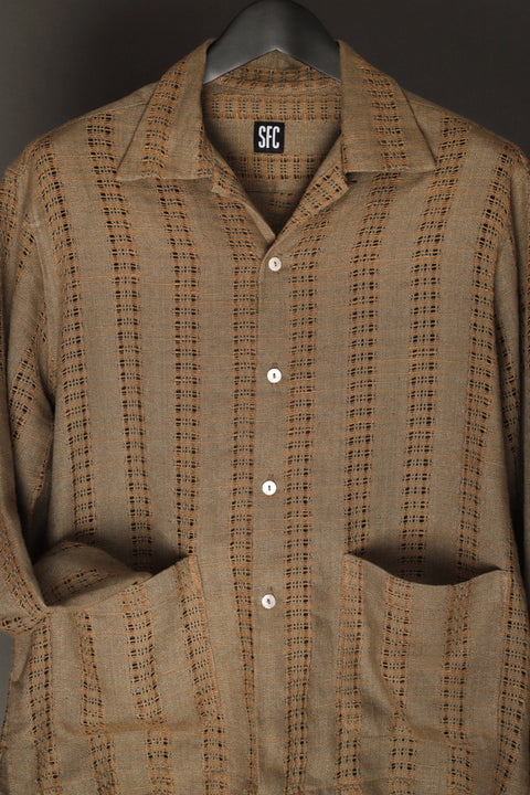 Khaki tonal laddered pocket shirt (LIMITED)