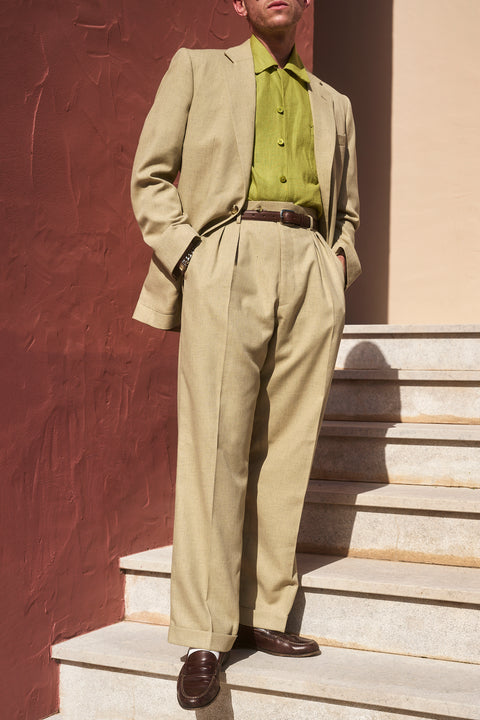 FABRIC OPTION - WARM SEPIA SLUB DRAPEY BAMBOO / LINEN