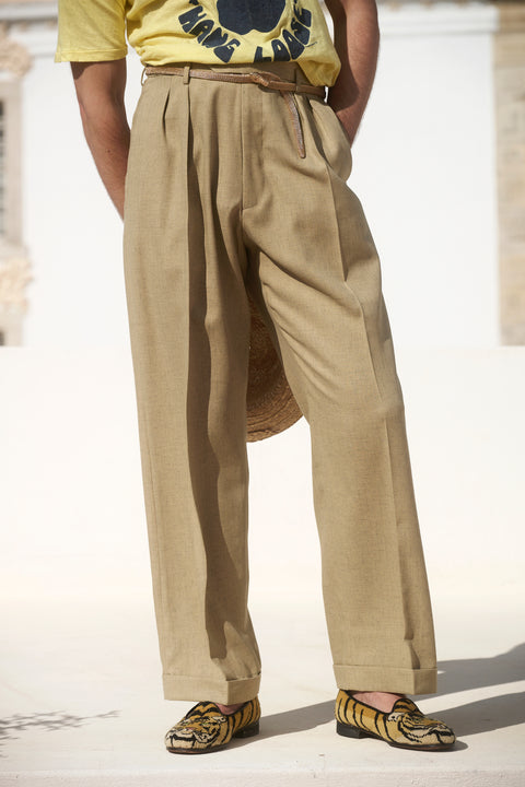 FABRIC OPTION - WARM SEPIA SLUB DRAPEY BAMBOO / LINEN