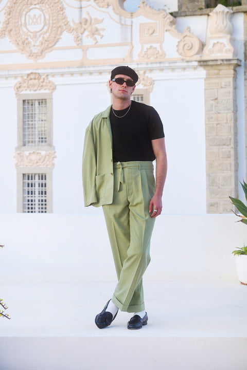 FABRIC OPTION - PISTACHIO SLUB DRAPEY BAMBOO / LINEN