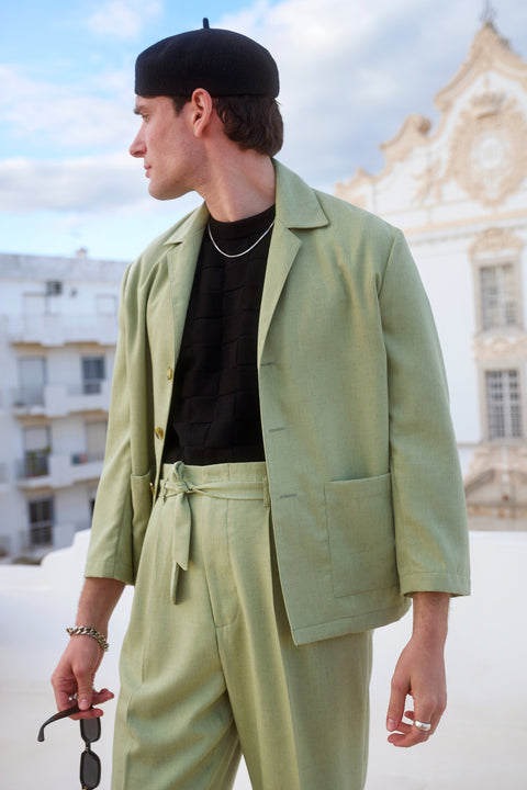 FABRIC OPTION - PISTACHIO SLUB DRAPEY BAMBOO / LINEN